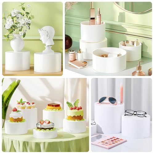 Efavormart Set of 5 Clear Acrylic Cake Stands, Round Cylinder Design Transparent Display Risers for Weddings and Parties, Multi-Sizes 8.5", 9", 10", 11", and 12" Round Diameter - color: Clear, size: 8.5", 9", 10", 11", 12"
