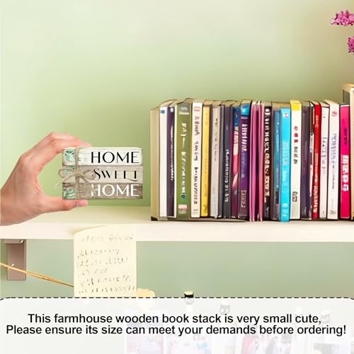 Mini Decorative Books For Home Decor, Small Wood Book Stack For Table Decor, Home Decor Book For Living Room Mantel, Farmhouse Stacked Books Decorative（L37） - color: Retro green leaves