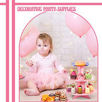 Zopeal 7 Pcs Dessert Table Display Set 3-Tier Cupcake Stand 1-Tier Cup Cake Display Tower Platters and Serving Trays Cardboard Cake Cookie Holders for Wedding Birthday Party Baby Shower(Pink) - color: Pink
