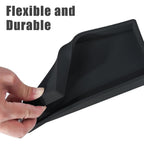 2PCS 7.87” L x 3.93” W Silicone Soap Dispenser Trays, countertop Tray for Kitchen Counter, Toilet, Small Black Tray for Scrubber, Lotion Bottles, Perfume, Jewelry, Candle, Key Trinket Ring-Black - color: Black （2pcs Small 7.87”）