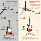 CAHAYA Guitar Stand Floor - Folding Universal Guitar Holder for Acoustic Electric Guitars Bass Guitar Adjust Height from 30.7 to 37 In Folding Tripod Guitar Stands with Neck Holder