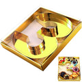 SiliFine 12" Charcuterie Number Shaped Mache with Clear Lid Fillable Sweets Serving Trays Paper Mache Cupcake Candy Box for 2025 Graduation Party Graduation Celebration(Gold,Number 3) - color: Gold, style: Number 3