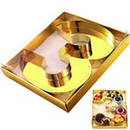 SiliFine 12" Charcuterie Number Shaped Mache with Clear Lid Fillable Sweets Serving Trays Paper Mache Cupcake Candy Box for 2025 Graduation Party Graduation Celebration(Gold,Number 3) - color: Gold, style: Number 3