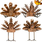 4 Pcs Thanksgiving Turkey Metal Candle Holders, Tealight Holders for Home, Party, Fall Table Kitchen Decorations