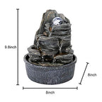 Rockery Indoor Water Fountain, Zen Meditation Tabletop Fountain with LED Lights & Crystal Ball for Home Office Bedroom 9 4/5" - color: 9 4/5"