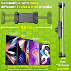 Tablet Holder for Truck Tablet Mount - iPad Mount for Truck, Heavy Duty Super Suction Cup, 16.7 inch Long Arm & Stable, Device & iPad Holder for Dashboard, Windshield and Window - Semi Trucker