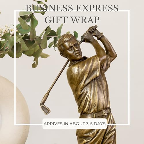 12.2'' Modern Golf Man Bronze Statue, Bronze Golfer Figurine Sculpture Ornament with Marble Base, Classical Art Craft for Home, Office Decor, Collection, Gift - size: 12.2" Man