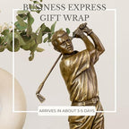 12.2'' Modern Golf Man Bronze Statue, Bronze Golfer Figurine Sculpture Ornament with Marble Base, Classical Art Craft for Home, Office Decor, Collection, Gift - size: 12.2" Man