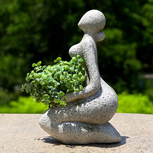 Large Planters for Outdoor Indoor Plants Head Face Planter Pot Unique Succulent Planters Flower Vase with Drainage Hole New Life - color: Woman