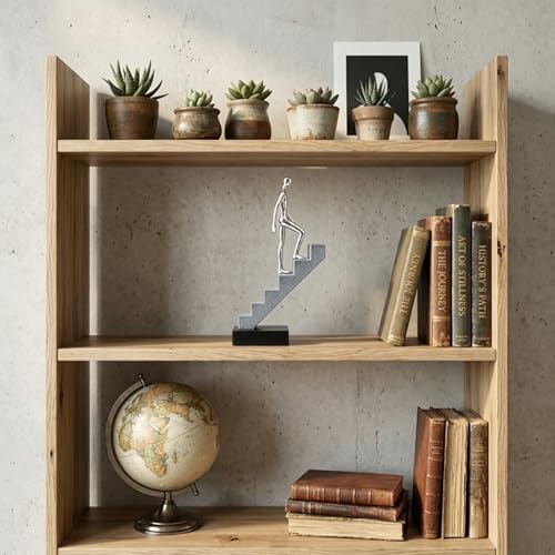Inspirational Silver Climbing Man Figurine – Decorative Resin Sculpture Symbolizing Love, Motivation & Growth, for Office, Home, or Special Occasions