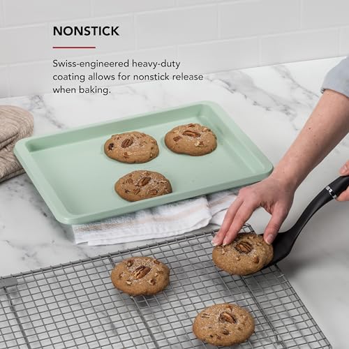 KitchenAid 9x13in Nonstick Aluminized Steel Baking Sheet, Pistachio - color: Pistachio, size: 9 x 13 Inch