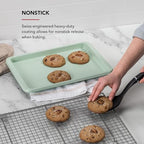 KitchenAid 9x13in Nonstick Aluminized Steel Baking Sheet, Pistachio - color: Pistachio, size: 9 x 13 Inch