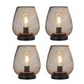 JHY DESIGN Set of 4 Metal Cage LED Lantern Battery Powered Cordless Accent Light with LED Great for Weddings Parties Patio Events for Indoors Outdoors - style: Set of 4 Modern