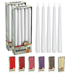 BOLSIUS 20 Count Unscented 10 Inch White Household Taper Candles - 8 Hours Burning Time - Premium European Quality - Smokeless Dripless Candlesticks - Perfect for Weddings, Parties, and Everyday Use - color: White, size: 20 Count