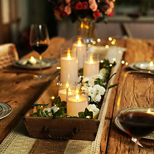 Homemory Pure White Flickering Flameless Candles, Battery Operated Acrylic LED Pillar Candles with Remote Control and Timer, Set of 5 - color: Pure White