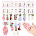 Ceenna 16 Pcs Mini Vase Magnets for Fridge Gift with Organza Bags Cards Tiny Refrigerator Decoration Office Kitchen Locker Whiteboard for Female Coworker Teacher Nurse Plant Lovers End of Year Gifts
