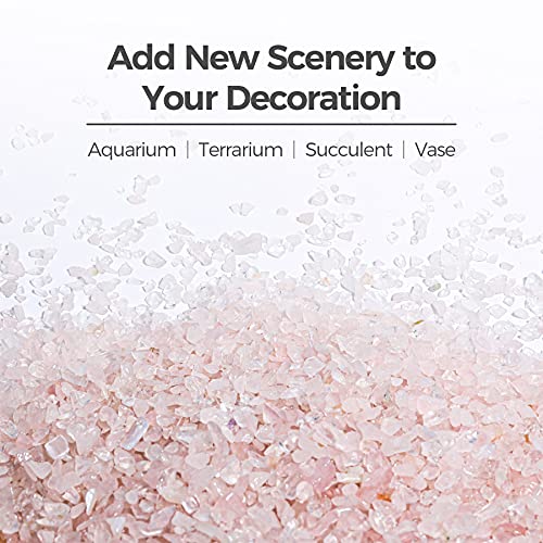 T4U Tumbled Chips Stones Crushed Crystal Quartz 2 LB, Irregular Shaped Gravel Pebble Healing Stone, DIY Smoothed Rock for Potted Plant,Resin Art,Vase Fillers Aquarium Gravel Rocks (Light Rose) - color: #2 - Rose, size: 2 LB