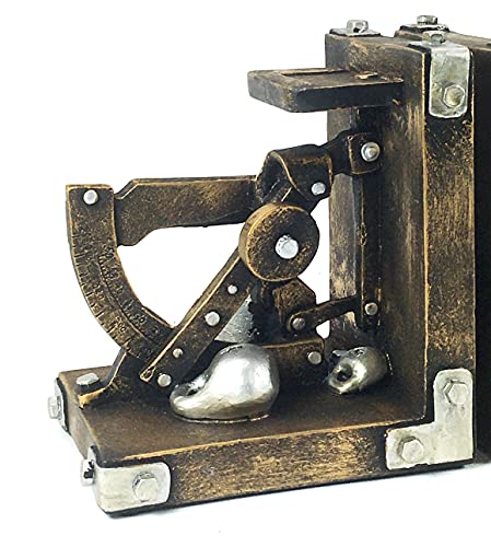 Bellaa 22731 Decorative Bookend Scientist Book Ends Support Bookshelves Science Gift Heavy Duty Non Skid Gold Home Decor 6 Inches