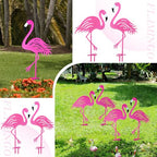Riakrum 4 Pcs Flamingos Outdoor Yard Decor Pink Metal Flamingos for Yard Garden Large Bird Statue Ornaments for Lawn, Patio Outside Art Decor - style: Flamingo