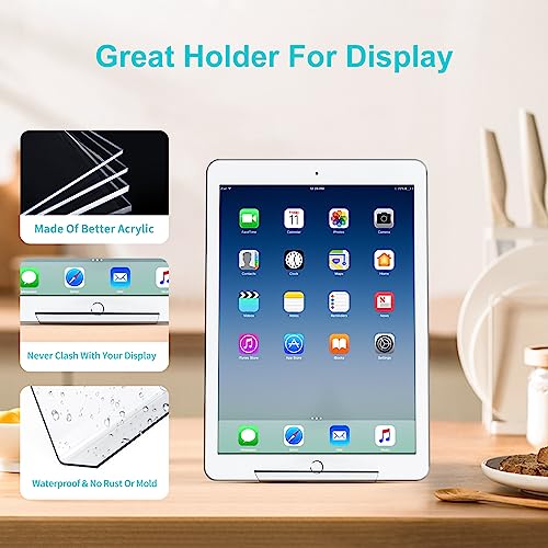Boloyo Acrylic Book Stand Without Ledge,6 Inch 10PC Clear Acrylic Display Easel Transparent Display Stand Holder Tablet Holder for Displaying Pictures,Books,Artworks, CDs - size: 10PC
