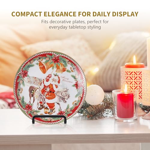 Plate Holder Easel Display Stand - 4.5 inch Metal Plate Stands for Display - Tabletop Picture Stand - Black Iron Easels for Display Pictures | Photo Frames | Book | Decorative Plates | Plaque - 1 Pack