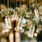ComSaf Small Vases for Flowers Mini Clear Glass Bud Vases in Bulk, 5.2 inch Tall Mini Flower Vase, Vases for Centerpiece, Ribbed Vase, Wedding Table Ceterpiece, Home Decor, Housewarming Gift (Clear) - size: 6 Pcs