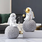 BUTILIVEEN Astronaut Fishing Star Figurines, Space Themed Bedroom & Desktop Shelf Decor, Gifts for Space Lovers & Christmas - style: Fishing