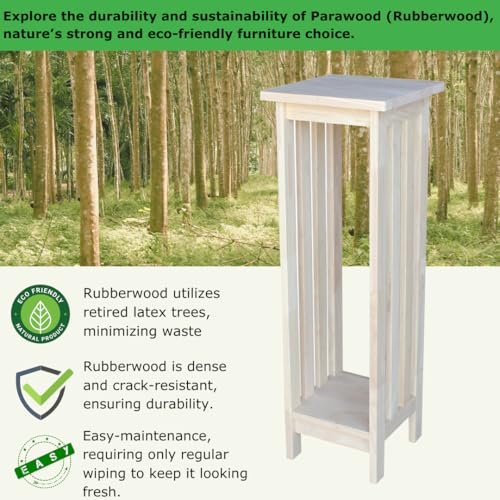 International Concepts Mission Plant Stand, 36-Inch High, Solid Parawood, Unfinished - size: 36 Inch