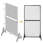 Eastern Tree 2 Packs 3'X 6' Two Gridwall Panels Display Stand with Sturdy T-Base, Black Wire Grid Wall Panels for Craft Show Display Rack, Art Display Stand, Extra more 20 Hooks