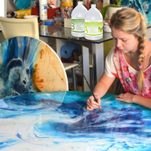 Epoxy Resin Crystal Clear Art 2 Gallon Kit for Coating, Casting, Resin Art, Jewelry, Tabletop, Bar Top, Live Edge Tables, Fast Curing 2 Part Epoxy Casting Resin Kit - size: 2 GALLON