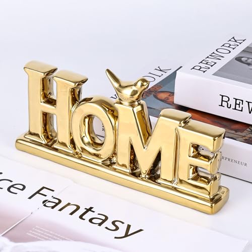 Gold Love Sign Statue - Personalized Home Decor, Bird Sculpture for Living Room, Bedroom, Desktop & Cabinets - color: Gold, style: Home