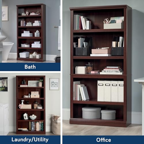 Sauder Miscellaneous Storage 5-Shelf Bookcase/ Book shelf, Select Cherry finish - color: Select Cherry Finish