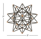 Deco 79 Metal Geometric Decorative Sculpture Home Decor Statue with Gold Accents, Accent Figurine 7" x 7" x 7", Black