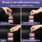 Sukh Candle Sand and Wicks - 430G(0.94lb) Sand Candles with Wicks Purple, Orange, Black, Red, Brown Refillable Candle for Weddings, Parties - color: Mixed Colours 1