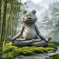 Nacome Meditating Frog Miniature Figurine, Zen Yoga Frog Statue Ornament - Indoor/Outdoor Garden & Home Decoration, 5 inch (Grey)