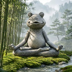 Nacome Meditating Frog Miniature Figurine, Zen Yoga Frog Statue Ornament - Indoor/Outdoor Garden & Home Decoration, 5 inch (Grey)