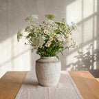 Ceramic Flower Vase, Rustic Farmhouse Terracotta Vase for Home Decor, Aesthetic Decorative Pottery Vases for Table Centerpiece, Living Room, Bookshelf, Bedroom, Kitchen, 7.28" (Small) - size: Small