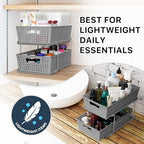 Simple Houseware 2 Tier Bathroom Organizer Tray Pull-Out Sliding Drawer, Under Sink Storage, Gray - color: Gray