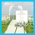MEEDEN Easel Stand for Wedding Sign: Wood Tripod for Poster Board - Wooden Easel Standing for Display Welcome Picture - style: Walnut Color
