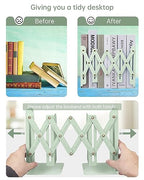 Honagu Adjustable Bookends, Metal Book Ends for Shelves Heavy Book, Desk Magazine File Organizer for Home, Office, Books, Papers, Extends up to 19 inches (Macaron Green) - color: Macaron Green
