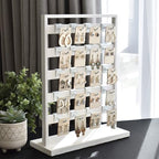 Ikee Design 5 Tiers Free Assemble Wooden Jewelry Display Rack with 20 Removable Metal Hooks,Earring Card Display Stand,Jewelry Organizer,Bracelet Organizer,Keychain Display Stand,Wash White - color: 7) Wash White w/White Hook