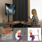 HEMUDU Single Tall Desk Monitor Arm Mount Stand Fit for 27 inch to 42 inch Flat Curved Computer Screen with Swivel, Height Adjustable, Rotation,Holds up to 77lbs, Black - size: 27 inch - 42 inch