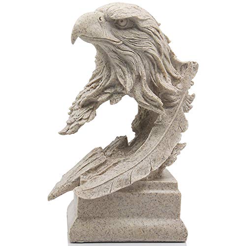 H&W Sandstone Bald Eagle Figurines - The USA's National Emblem - Statue Decoration for Home/Study/Living Room, Great Collectible Figurines, Best Gift for The Man, Sandstone Color (HH17-D4) - color: Bald Eagle