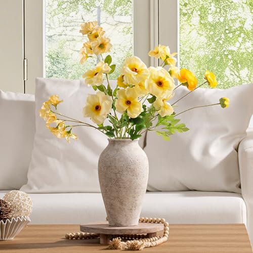 Vanselia Ceramic Flower Vase Home Decor - Large Tall Farmhouse Table Vases Rustic Vintage Living Room Kitchen Bedroom Decorations for House Book Shelf Office Coffee Desk Dining Fireplace (11" Retro) - color: Retro-11"