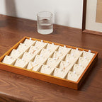 Oirlv Wood 24 Grids Jewelry Tray with Removable Inserts Jewelry Pads Necklace/Pendant Display Organizer Tray(Creamy-white) - color: Creamy-white 24 grid necklace/pendant jewelry tray