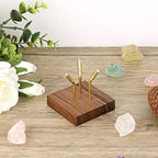 Hipiwe Sphere Display Stand Easel for Crystal Ball Mineral Geodes Rock Agate Small Collectibles Three Metal Peg Rock Display Easel with Wooden Base, Large - size: Large