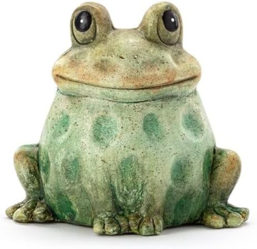 Napco Imports Decorative 3 Inch Indoor or Outdoor Sculpture Figurine Garden Statue Green Spotted Frog