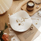 White Wave Ceramic Jewelry Dish Tray, Vanity Ring Dish Ceramic Jewlery Trays Trinket Ring Holder,Room Decor Aesthetic,Decorative Vanity Key Tray for Women (Wave) - style: Wave