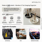 Shinpuru Key Tray & Key Bowl, Jewelry Tray with Wood 3-Tier Hanging Organizer - Multi-Functional Entryway Tray, Perfect for Bowl, Valet, Ring Holder, Jewelry Dish Organize (Black Round) - color: Black Round
