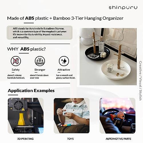 Shinpuru Key Tray & Key Bowl, Jewelry Tray with Wood 3-Tier Hanging Organizer - Multi-Functional Entryway Tray, Perfect for Key Bowl, Ring Holder, Jewelry Dish Organize (White Oval) - color: White Oval